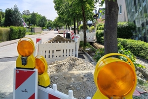 Baustelle in der Aussiger Straße für die Stromversorgung Baustelle in der Aussiger Straße für die Stromversorgung