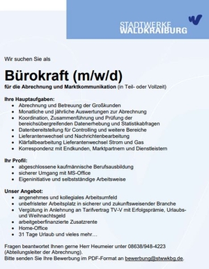 Bürokraft (m/w/d) Abrechnung, MAKO