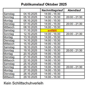 Publikumslauf Oktober 2025 Publikumslauf Oktober 2025