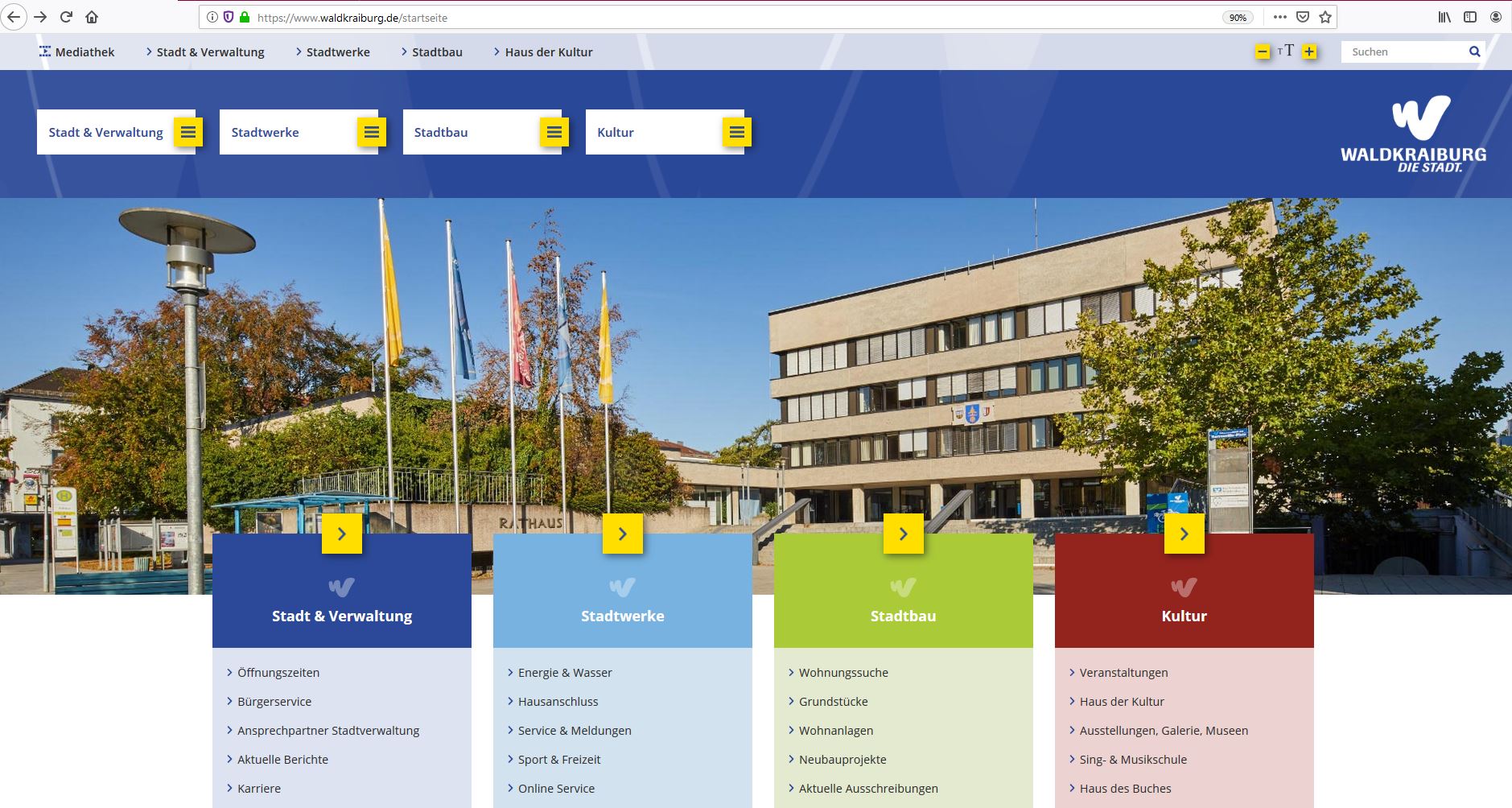 Screenshot Stadtseite neue HP Screenshot Stadtseite neue HP